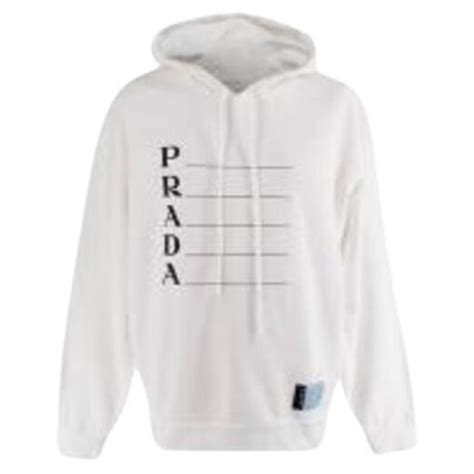 blue green and white prada shirt|Prada white hoodie.